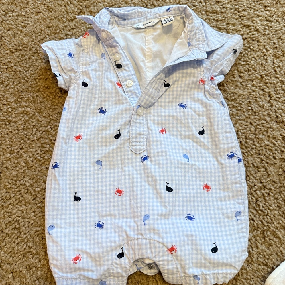 Janie and Jack Nautical Whale Romper